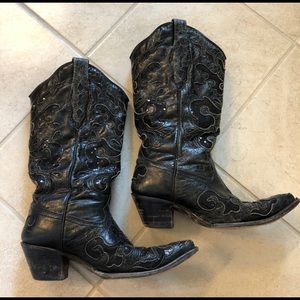Corral Snip Toe Inlay Cowboy Boots 8.5W